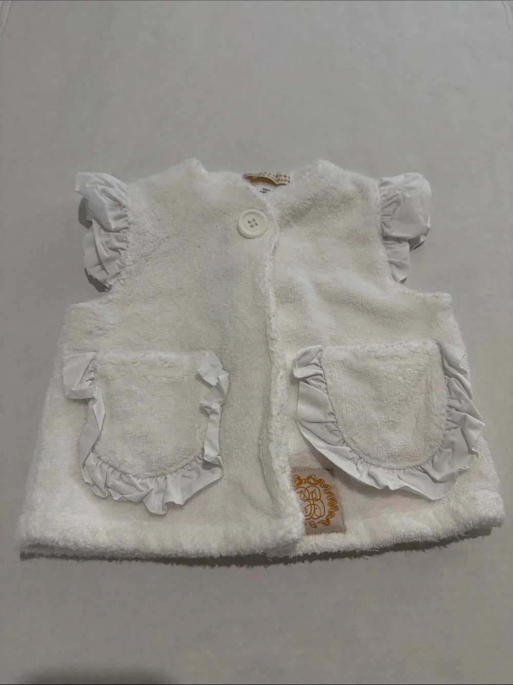 The Beaufort Bonnet Company Baby 0-6M White Terry Ruffle Cover Up